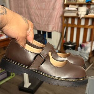 Mary Jane Brown Leather Shoes
